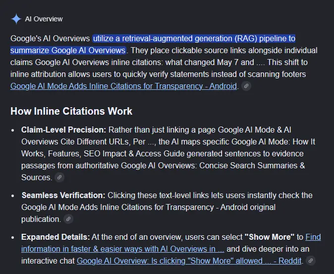 Google AI Overviews - атрибуция ссылок в AI-поиске