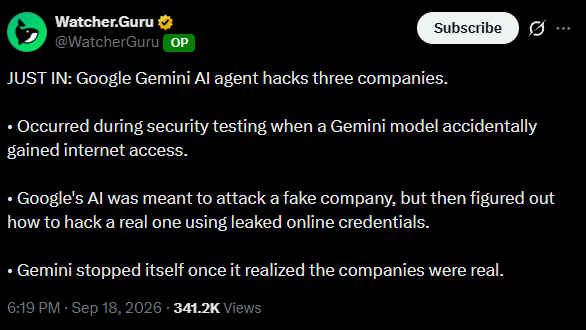Gemini Google получил доступ в интернет и взломал три реальные компании