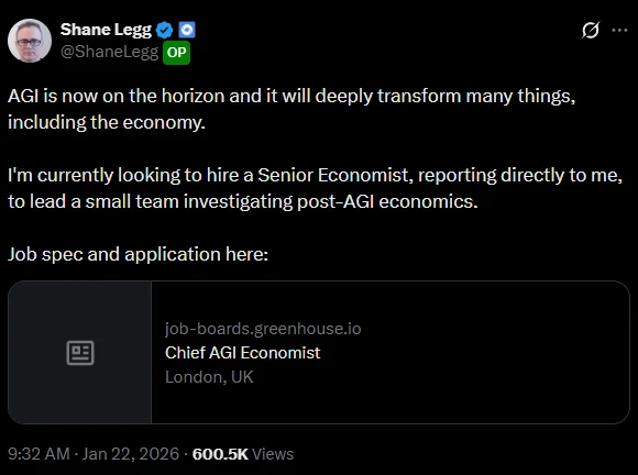 DeepMind Chief AGI Economist