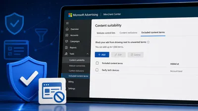 Microsoft Advertising: исключения контента для рекламы