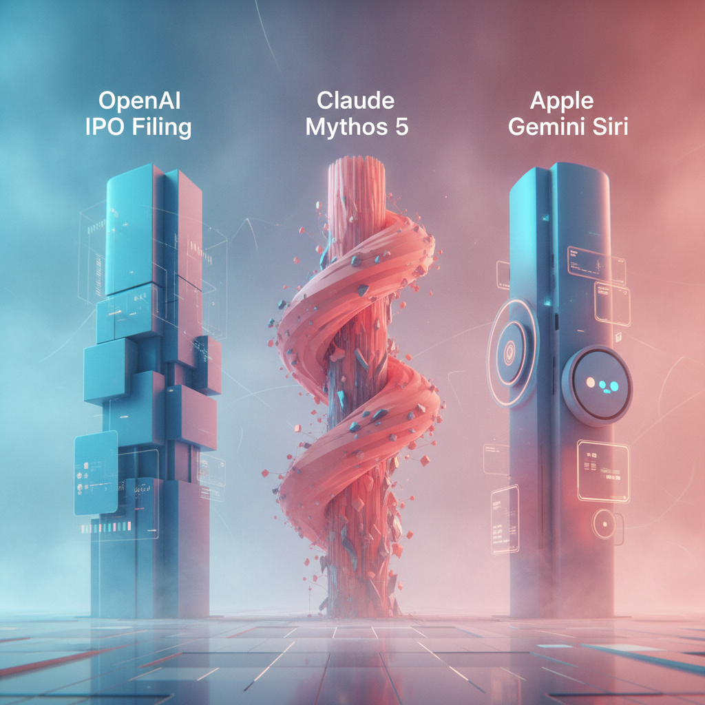 OpenAI идёт на IPO, Mythos 5 замечен, Apple Gemini Siri - новости openai и искусственного интеллекта