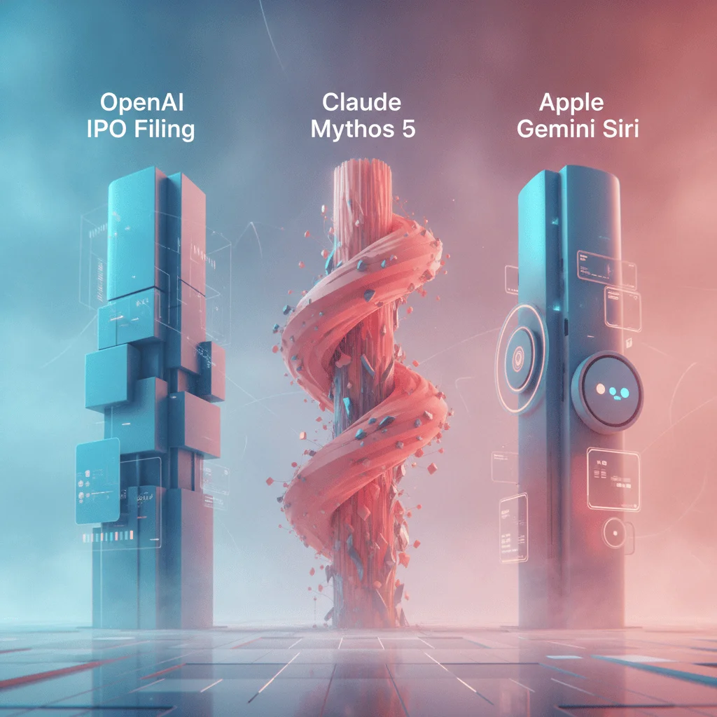 OpenAI идёт на IPO, Mythos 5 замечен, Apple Gemini Siri - новости openai и искусственного интеллекта